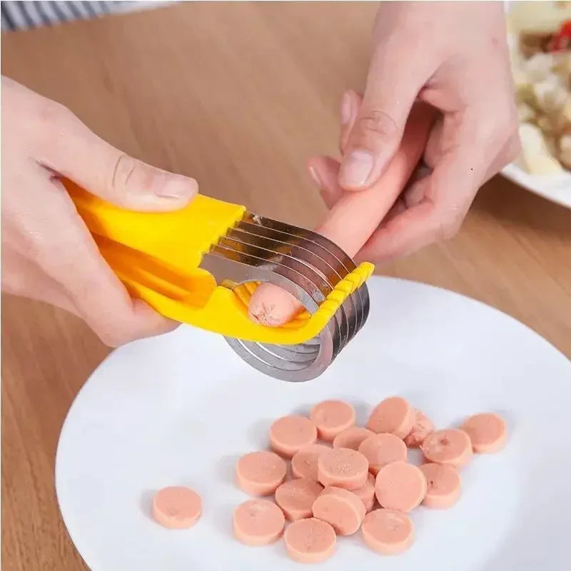 Creative Banana Slicer Stainless Steel Vegetable Fruit Sharp Cutter Sausage Kitchen Accessories Tool Peaceful Pleasures Health and Wellness