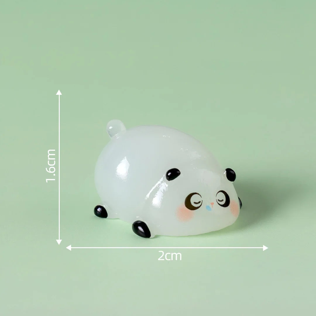 1Pcs Panda Resin Figurine Animal Model DIY Home Decor Miniature Fairy Garden Decoration Accessories Modern Desk Decoration Peaceful Pleasures Health and Wellness 4 (glow)