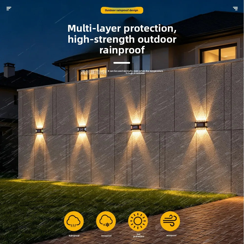 Solar Wall Wash Lights Outdoor IP65 Warm White LED – 1–5 Pack