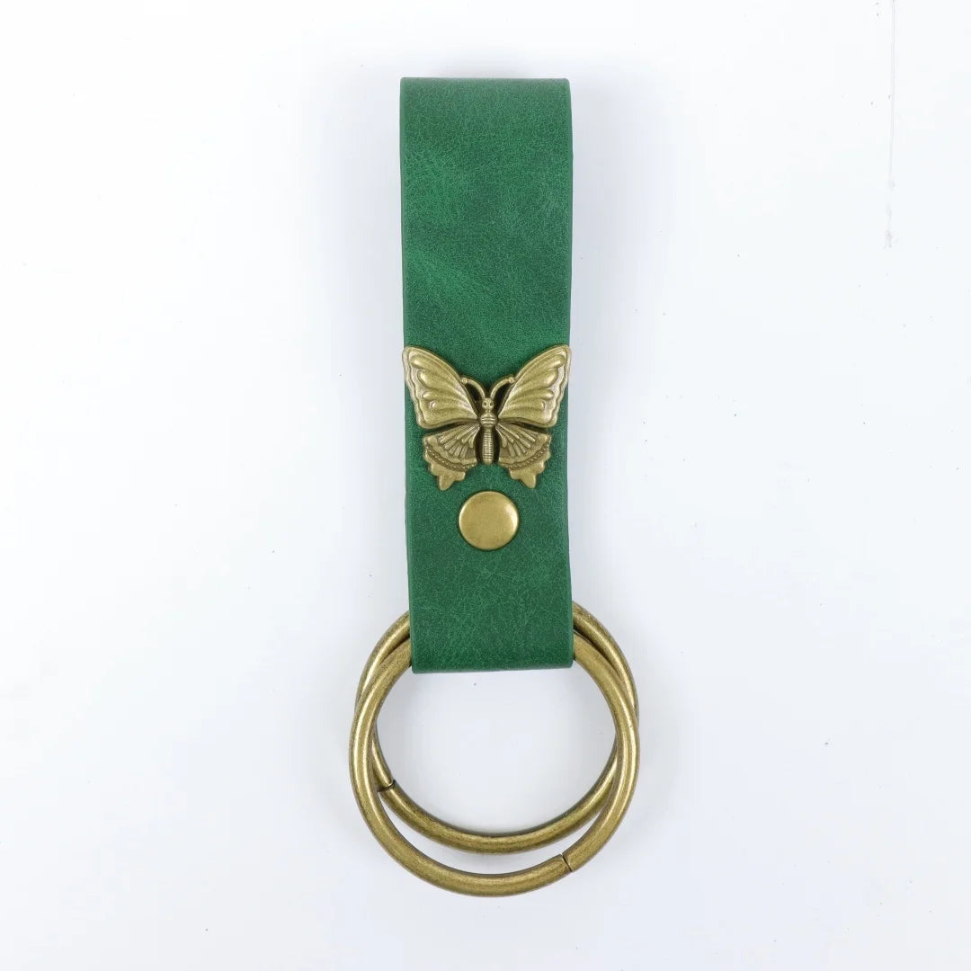 UYEE Belt Vintage Butterfly Leather Waist Sash Double O Ring Skirt