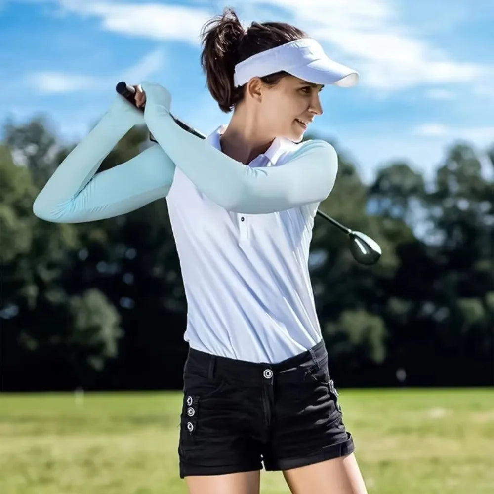 Women's Sports Sun Protection Shawl Thin Style Shoulder Length Women's Sports Sleeve Perfect For Outdoor Golf Running Cycling Peaceful Pleasures Health and Wellness