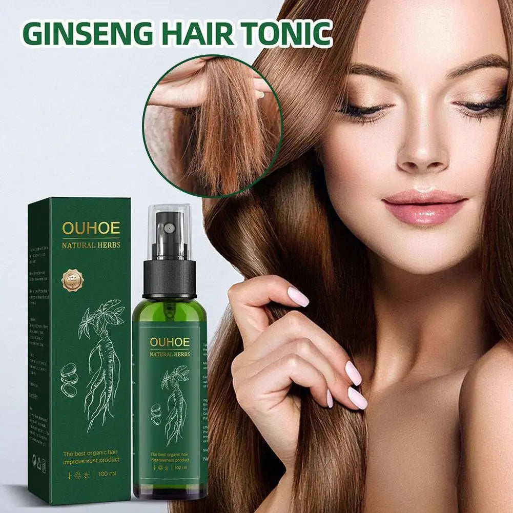 100ml Ginseng Hair Serum For Men Women Nourishes Scalp Strengthen Root Repair Damaged Hair Herbal Hair Care Spray Peaceful Pleasures Health and Wellness