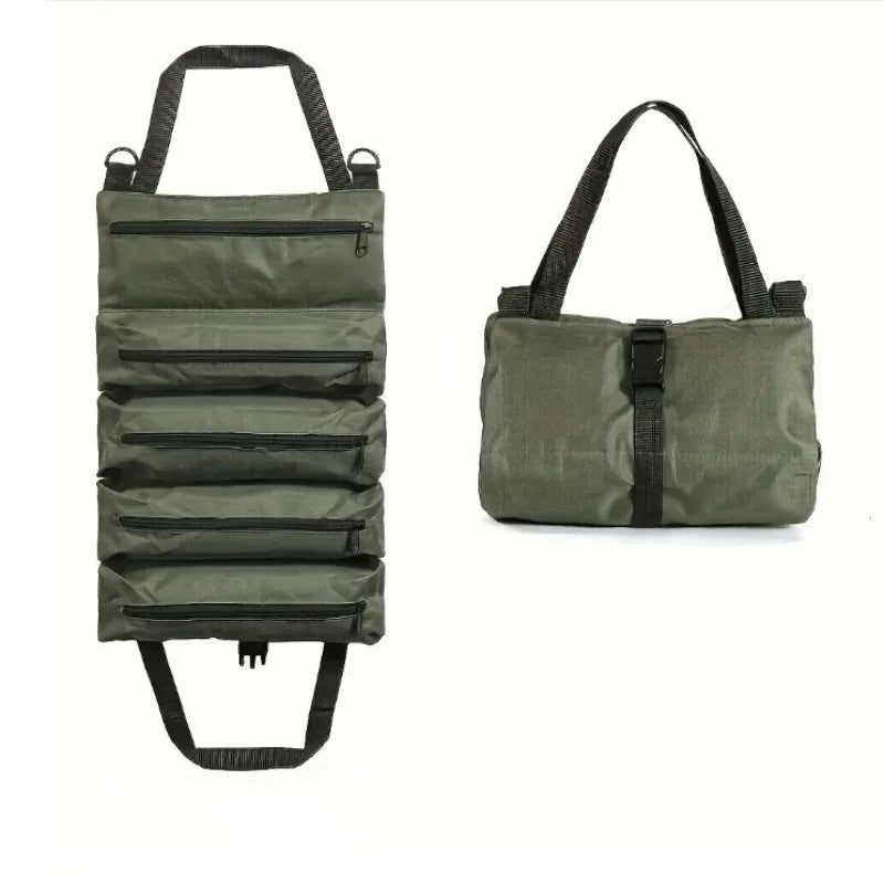 Roll-Up Multi-Pocket Tool Bag Organizer | Oxford Cloth Pouch