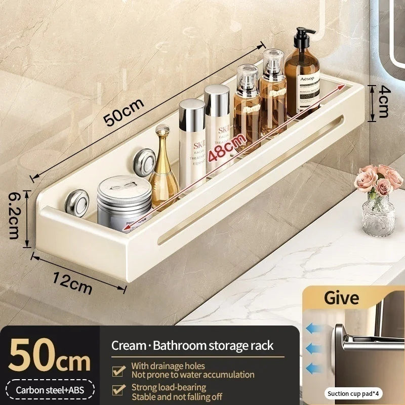 No-Drill Suction Cup Bathroom Shelf & Shampoo Holder Rack