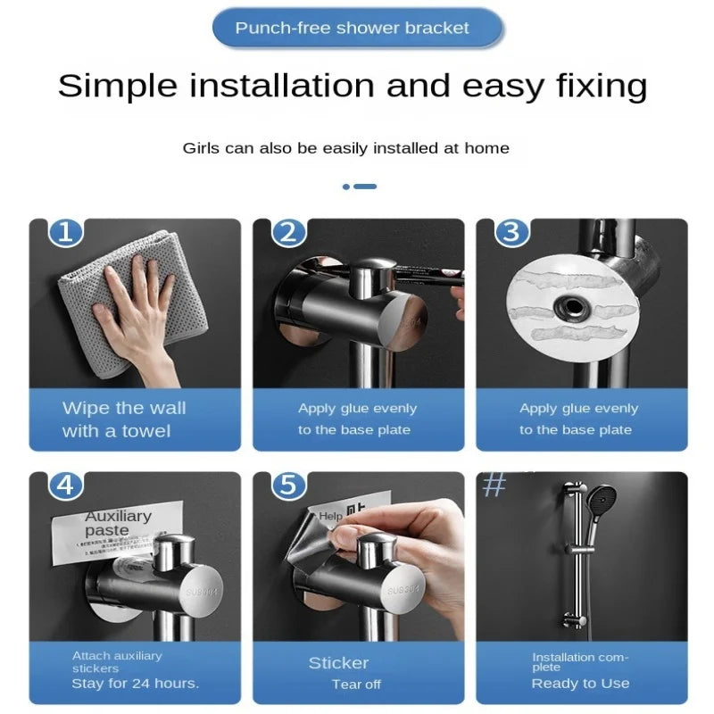 Adjustable Shower Slide Bar | Wall Mounted Hand Shower Rail