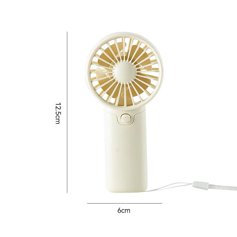 Portable Mini Handheld Fan – AA Battery, Lanyard, Travel Fan