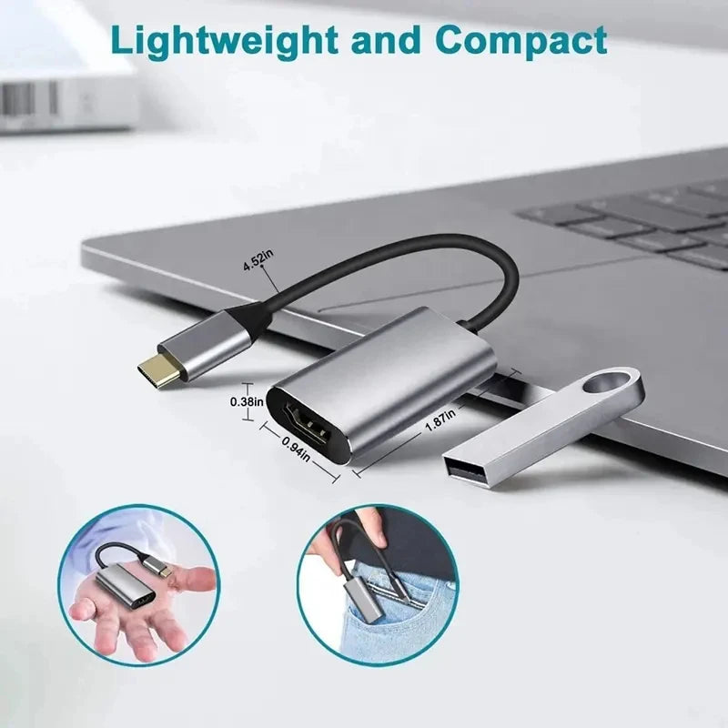USB Type C to HDMI-compatible Cable USB C to HDMI Converter 4K USB 3.1 HDTV Cable Adapter for MacBook Chromebook Samsung Xiaomi Peaceful Pleasures Health and Wellness