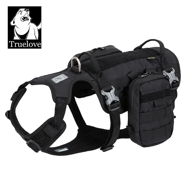 Truelove Tactical Dog Harness with Backpack YH1805 Peaceful Pleasures Health and Wellness