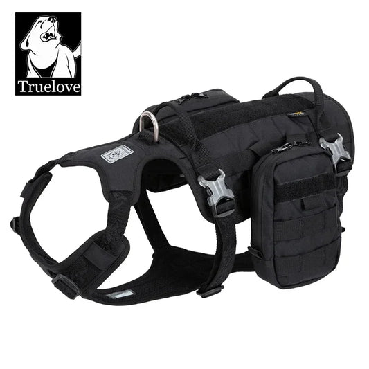 Truelove Tactical Dog Harness with Backpack YH1805 Peaceful Pleasures Health and Wellness