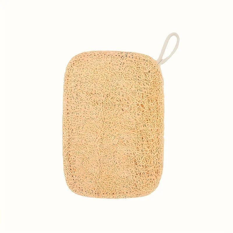 6-Pack Natural Loofah Exfoliating Sponges | Bamboo Body Scrubber