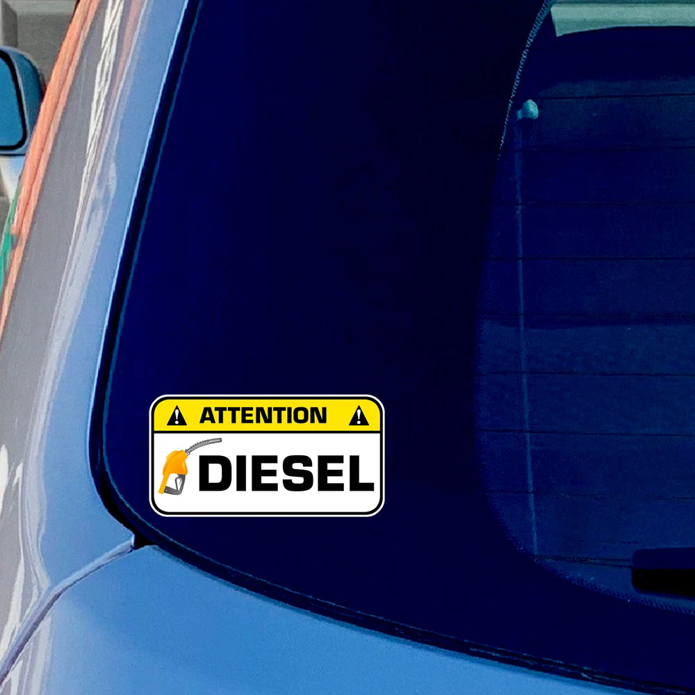 2pcs 7cm ATTENTION DIESEL GASOIL AUTO STICKER FOR CAR Peaceful Pleasures Health and Wellness