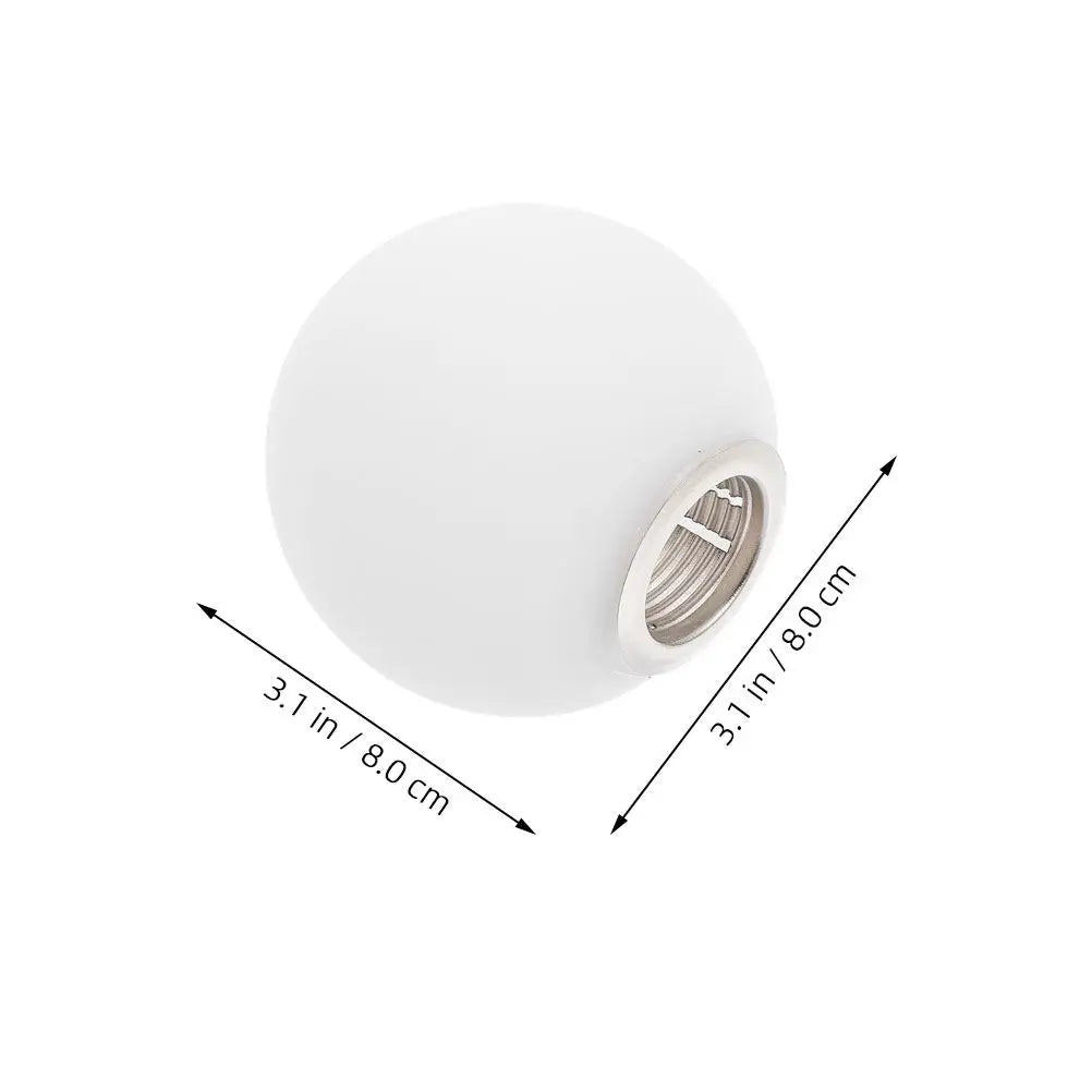 2Pcs White Round Ball Lampshade Glass G9 Metal Base Shatterproof Replacement Globe Glass Shade Soft Light for Living Room Peaceful Pleasures Health and Wellness 8X8X8CM