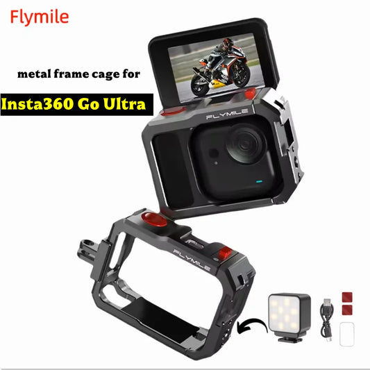 Flymile Metal Cage for Insta360 GO Ultra | Aluminum Alloy Frame Camera Cage & Rig Oasis Select