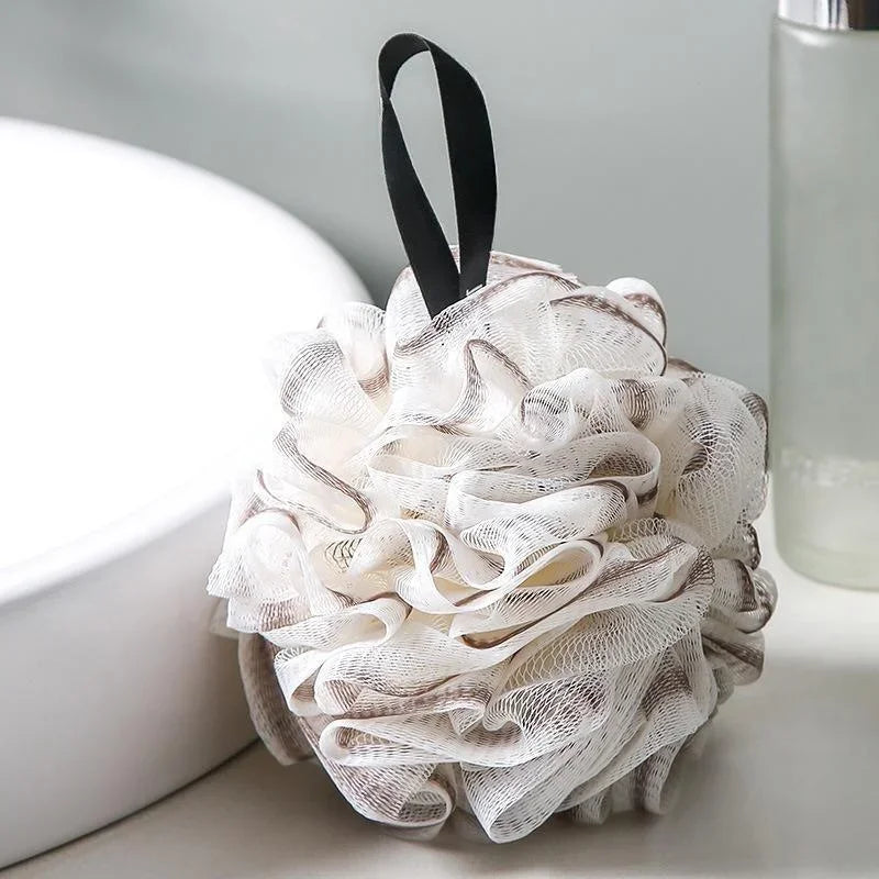Lace Bath Balls High-end Body Cleaning Tool New Non-scattering Super Soft Bath Flower Scrubbing Bath Balls Bathroom Accessories Peaceful Pleasures Health and Wellness Coffee color-60g