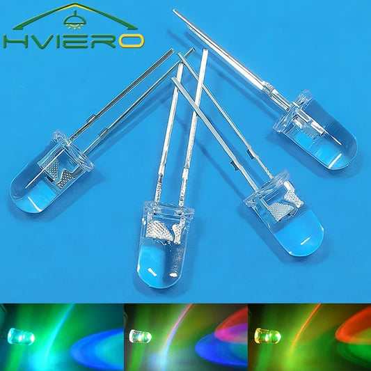100PCS 5mm RGB Flashing LED Diodes – Rainbow Multi-Color Bulbs RGB LED Diodes Oasis Select