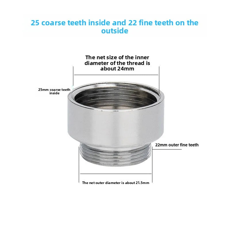Faucet Thread Adapter 16–32mm Internal & External Fine Tooth