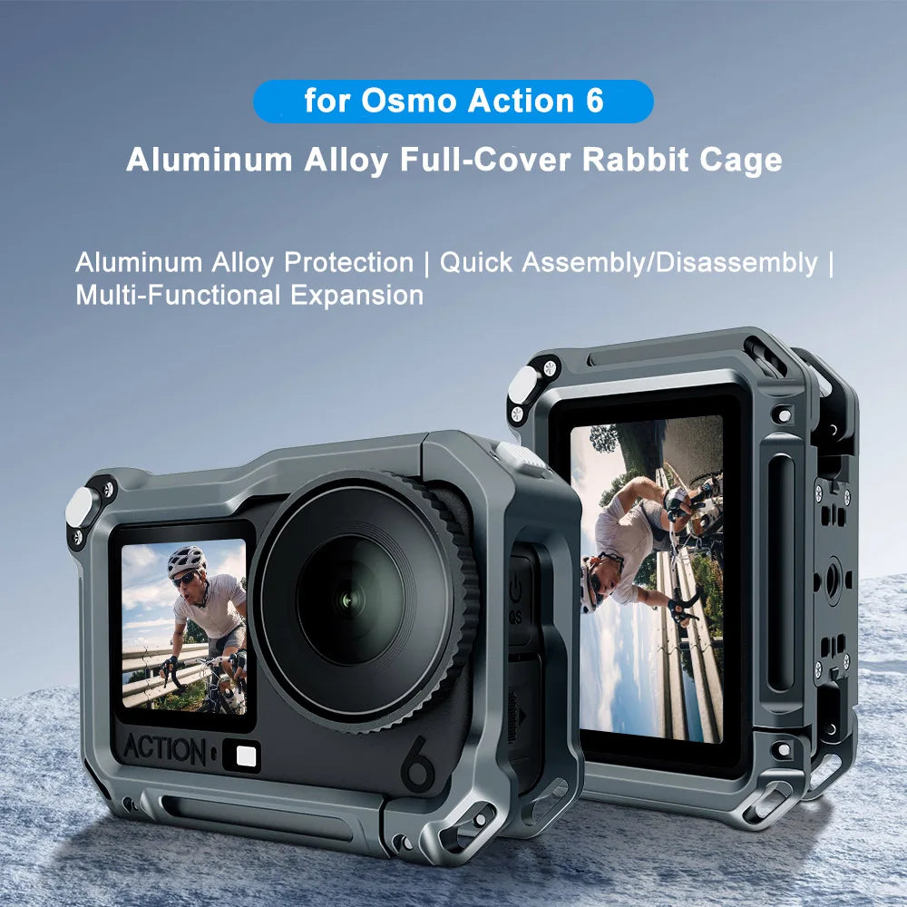 Multifunctional Metal Frame Expansion Adapter Mount Rabbit Cage Aluminum Protective Case For Dji Osmo Action6 Peaceful Pleasures Health and Wellness