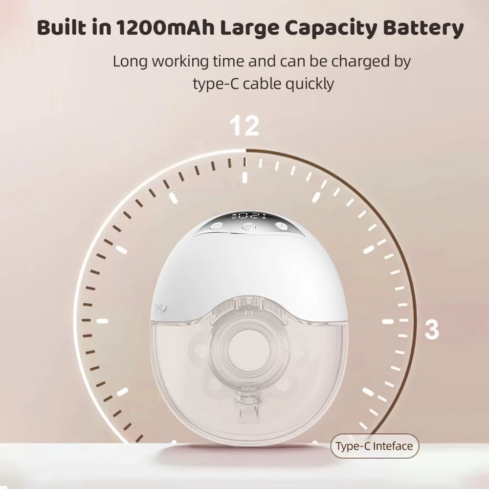 Wearable Hands-Free Electric Breast Pump | 4 Modes 12 Levels