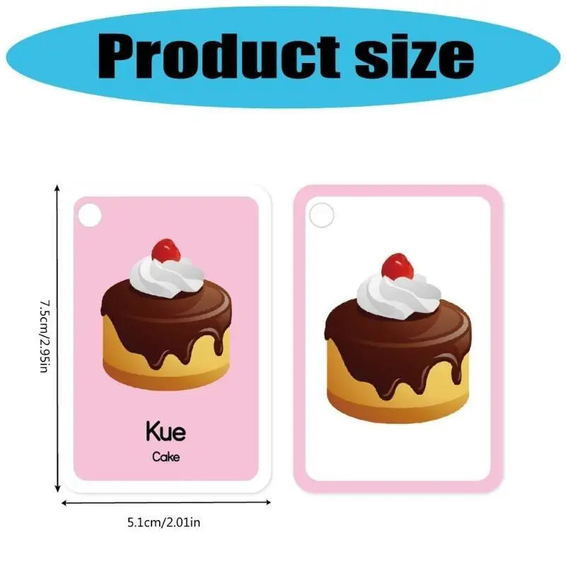 33-Piece Indonesian & English Bilingual Flashcards for Kids