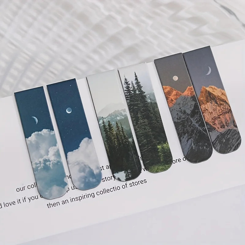 Magnetic Bookmark Beautiful Scenery Clouds Simple Literary Pattern