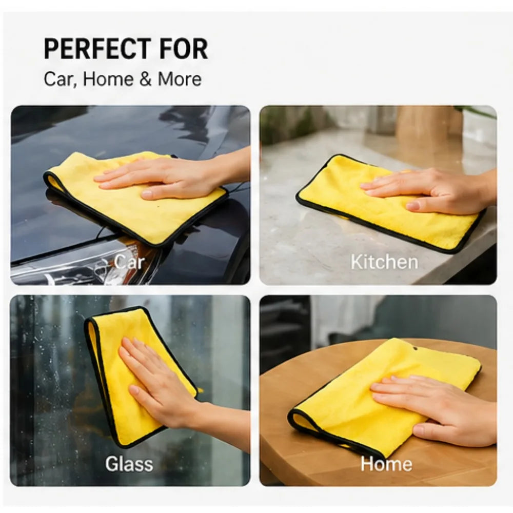 Microfiber Cleaning Towels | Double Layer Quick-Dry Cloth Set