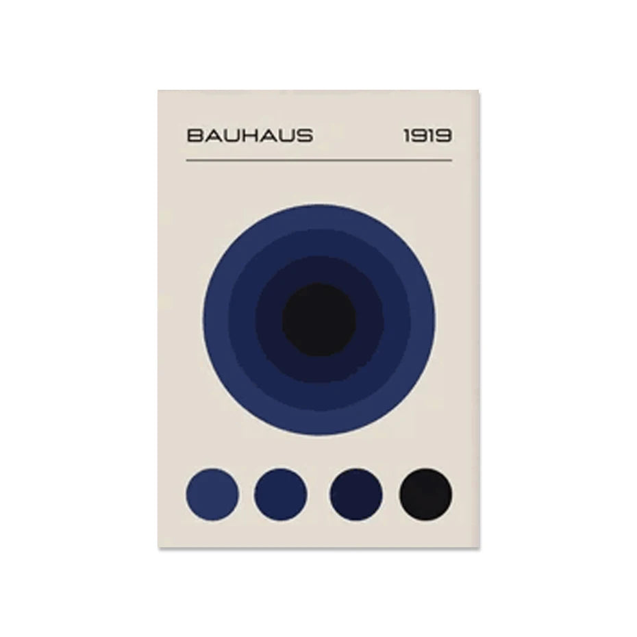 Mid Century Modern Bauhaus Geometric Canvas Wall Art Print