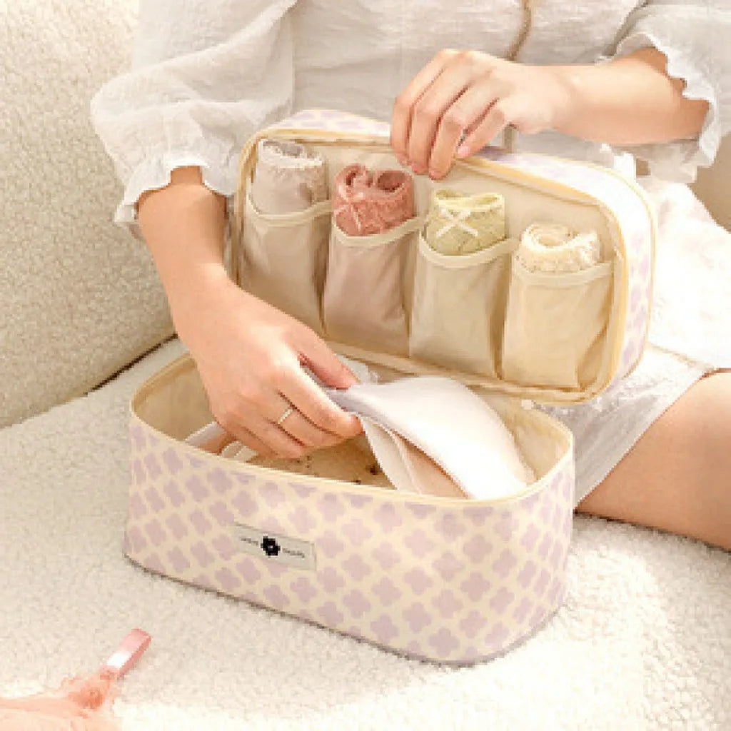 Travel Underwear & Bra Organizer Bag – 3-in-1 Storage Box