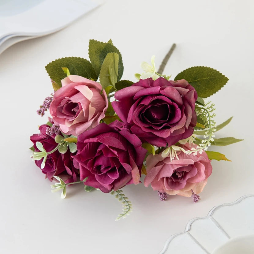 Artificial Silk Rose Bouquet – Wedding & Home Decor
