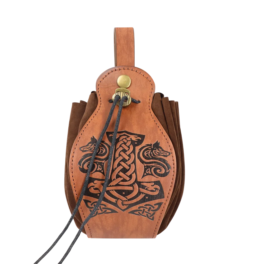 Medieval Cosplay Belt Renaissance Copper Coin Printed Waist Bag