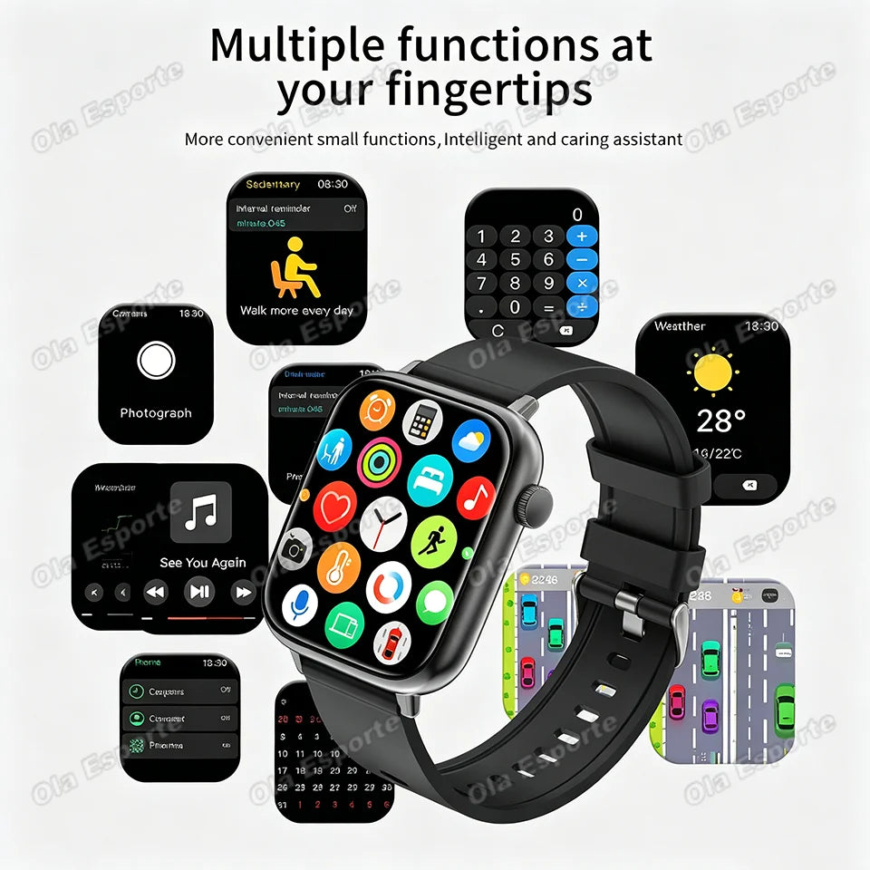 Ola Esporte 1.85" Smart Watch | Bluetooth Call, Heart Rate, SpO2