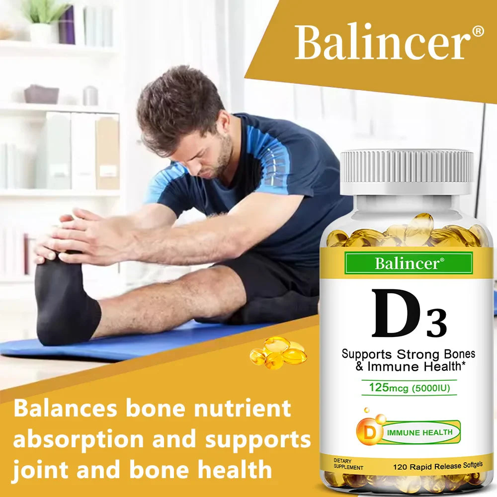 Balincer Vitamin D3 5000 IU Softgels – Bone & Immune Support