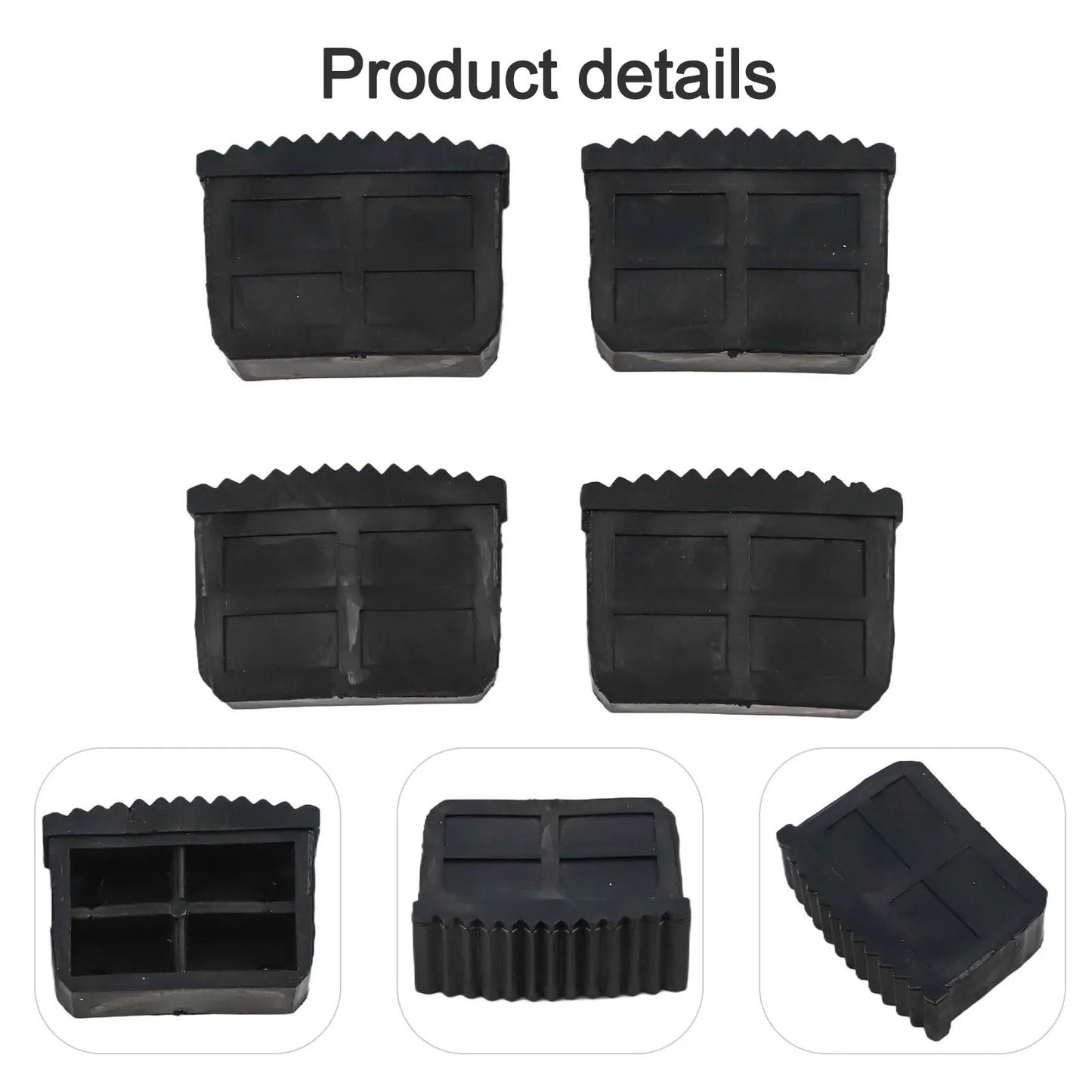 4-Pack Non-Slip Rubber Ladder Feet Pads & Floor Protectors