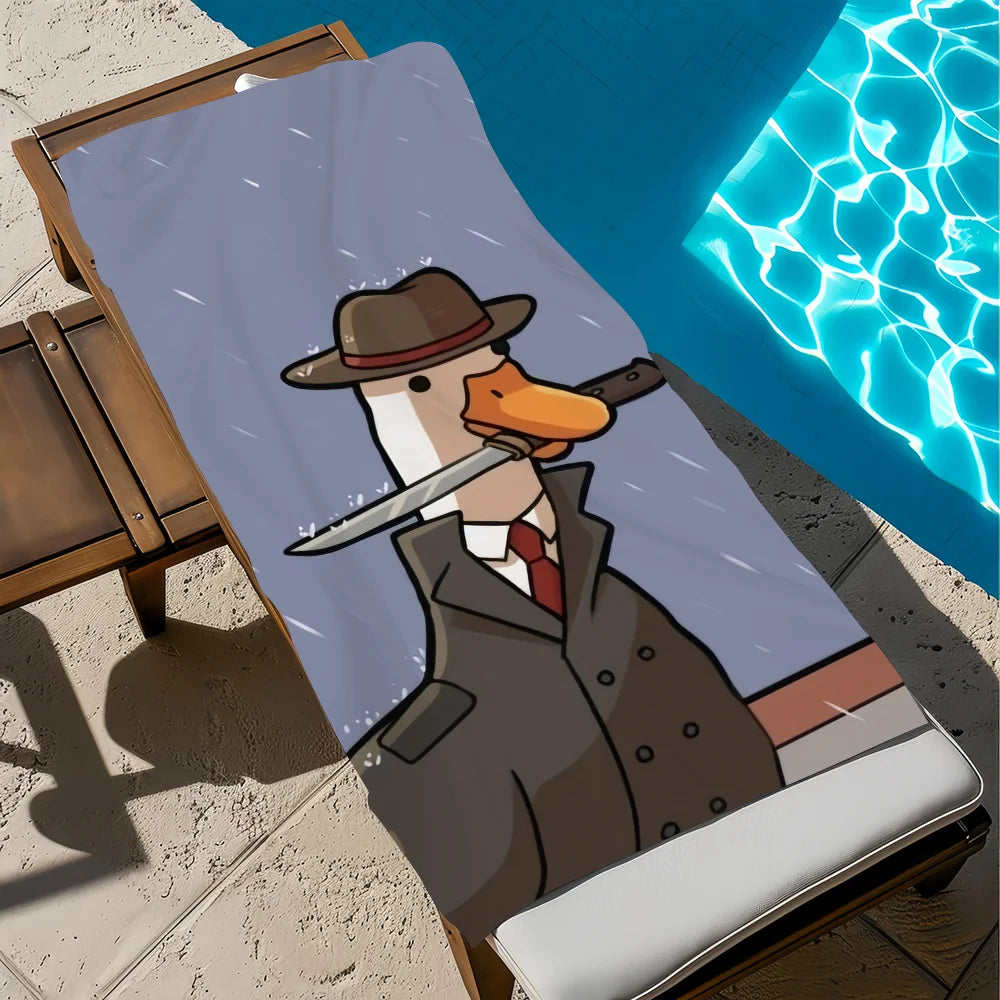 Duck Cartoon Quick-Dry Beach Towel | Soft Pool & Sport Towel Quick-Dry Beach Towel Peaceful Pleasures Health and Wellness z5 STJ150x180CM