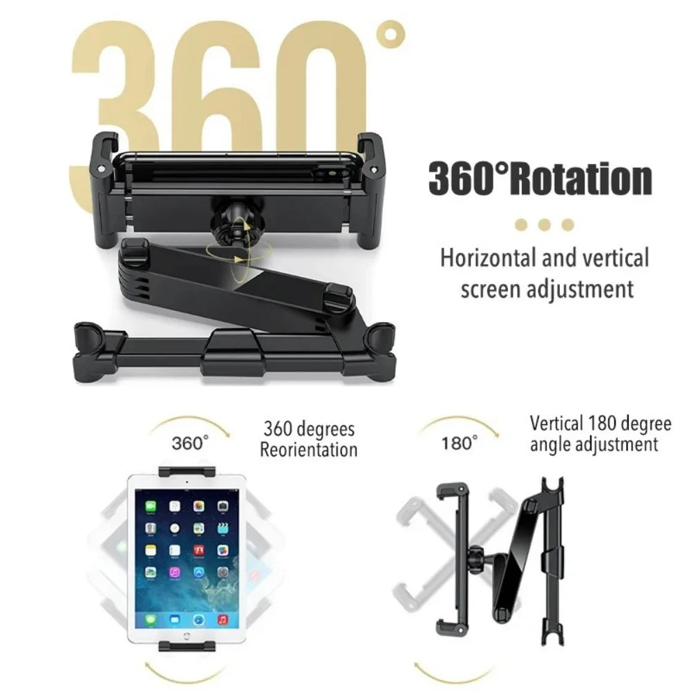 Car Headrest Phone Tablet Holder | Universal 4–11" Mount