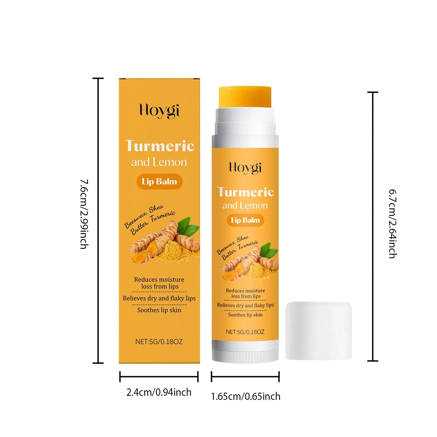 Hoygi 3-in-1 Turmeric Lip Balm, Scrub & Plumping Serum Set