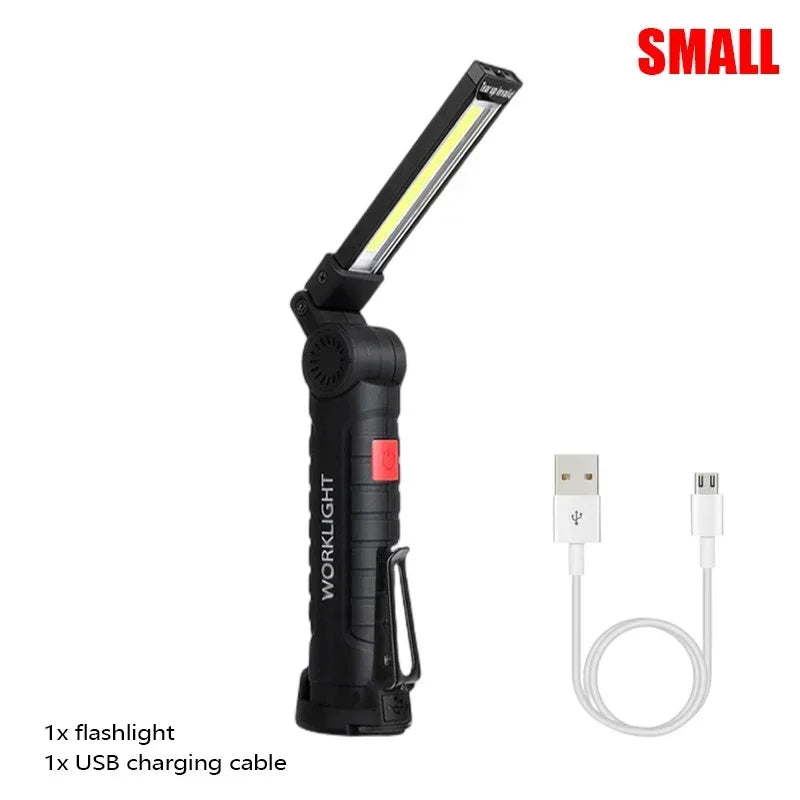 USB Rechargeable COB LED Flashlight | Magnetic, 5 Modes