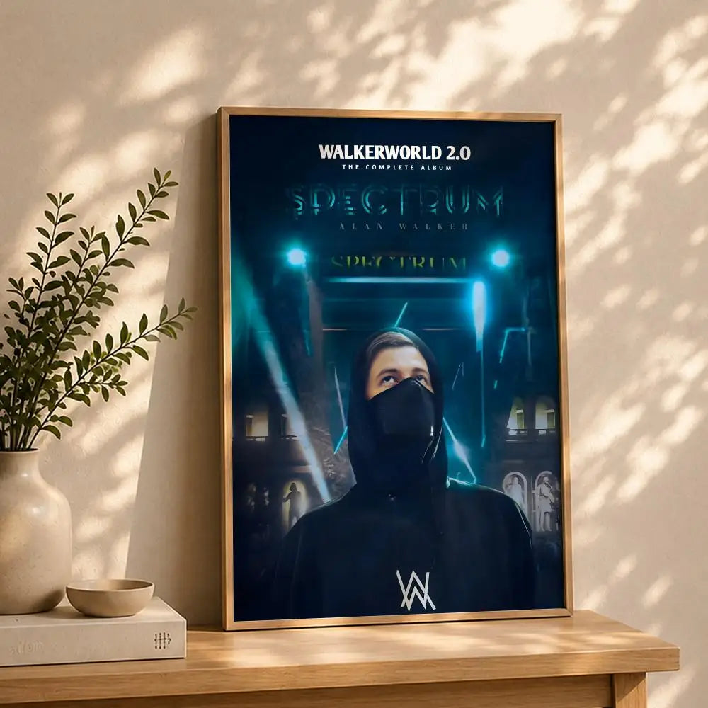 Alan Walker HD Self-Adhesive Waterproof Wall Art Poster Wall Art Poster Peaceful Pleasures Health and Wellness White4 50X70cmNoframe