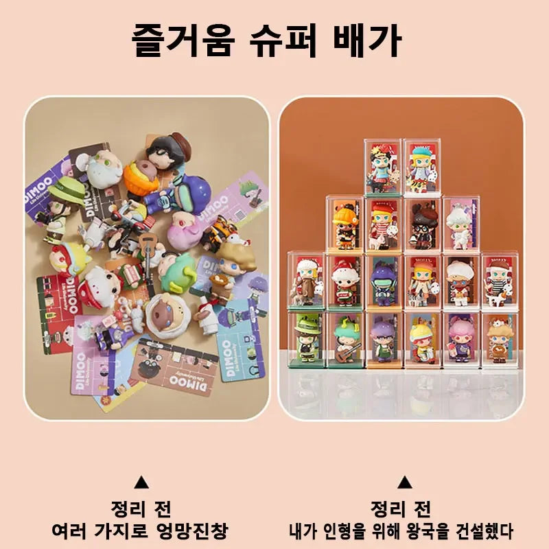 6-Pack Transparent Storage Boxes for Figures & Dolls Display