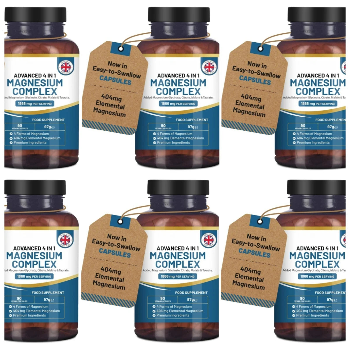 Magnesium Glycinate Complex 4-in-1 404mg Elemental 90 Caps