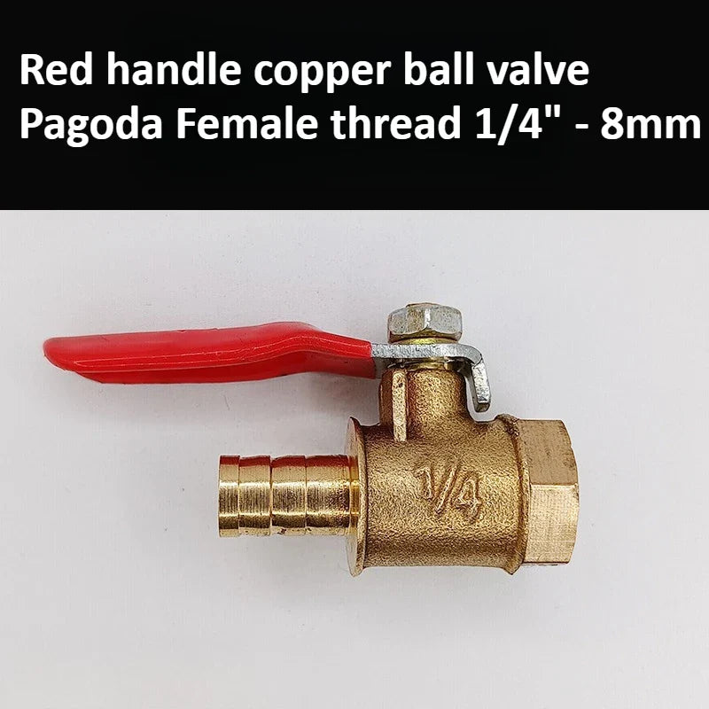 Brass Pagoda Ball Valve – Threaded 6–12mm Water Oil Gas Fuel