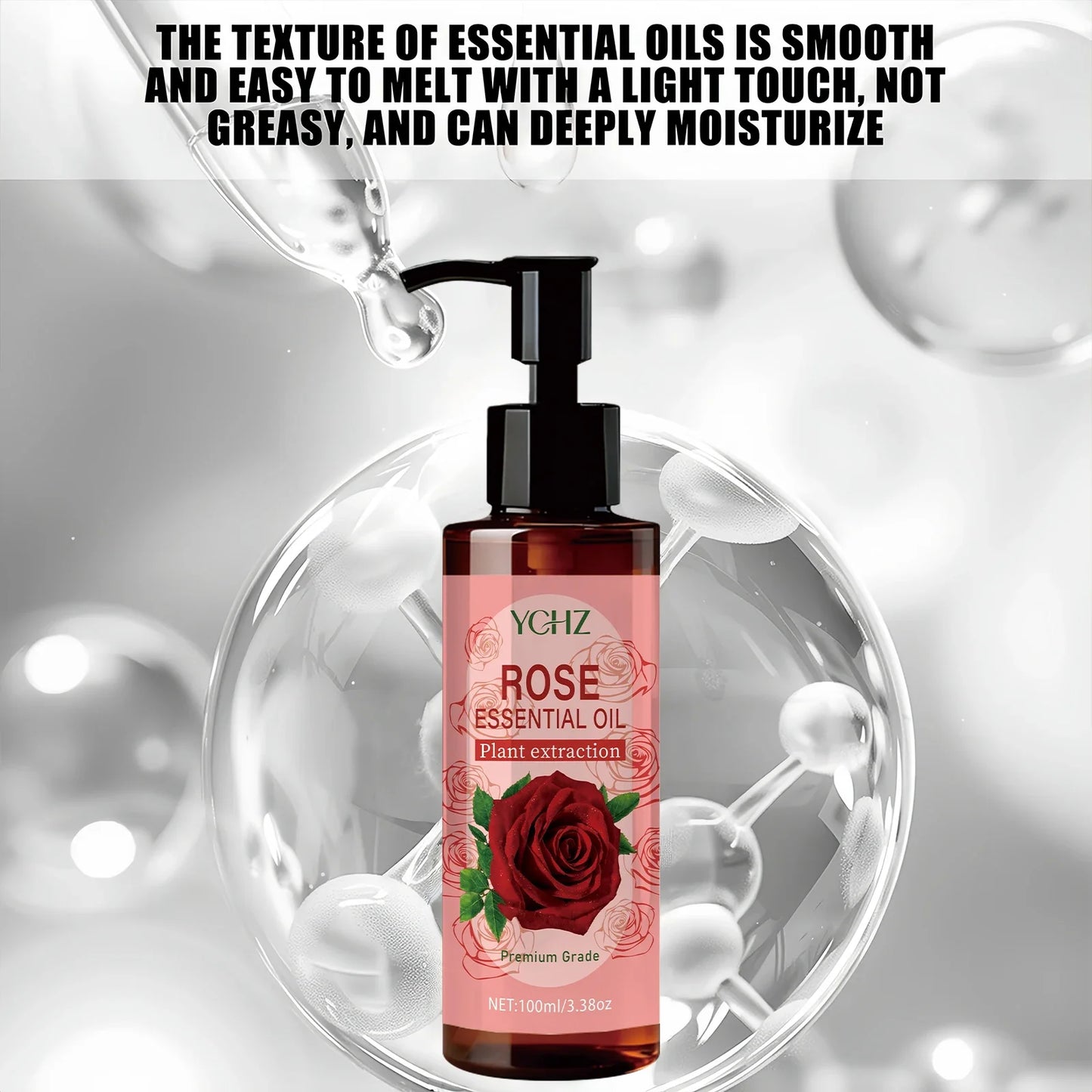 YCHZ Rose Body Oil 100ml – Moisturizing Massage Oil