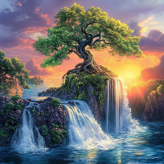 GATYZTORY Modern Painting By Numbers Waterfall Landscape Drawing Landscape Canvas Paint For Painting Art Picture Diy Ideas Peaceful Pleasures Health and Wellness