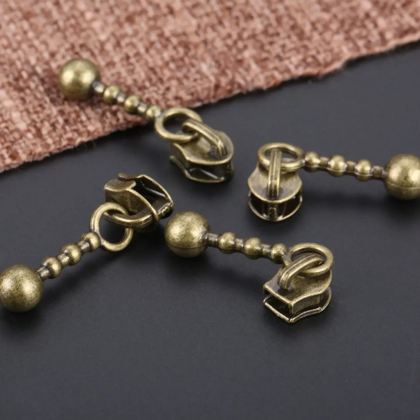 20Pcs 21mm Antique Bronze Metal Zipper Sliders | DIY Repair