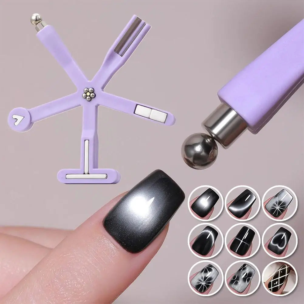 8-in-1 Cat Eye Nail Magnet, Multi-Functional Starfish Cat Eye Magnet for Nail, French Flower Heart Magnet for Cat Eye Gel Polish Peaceful Pleasures Health and Wellness