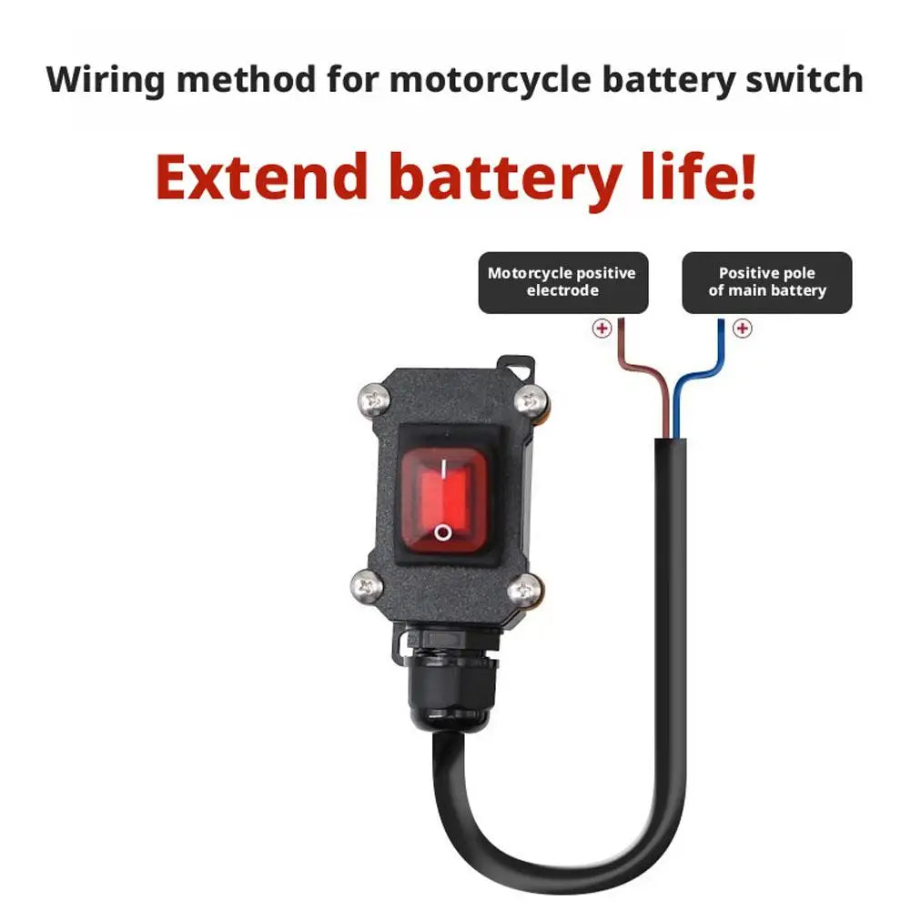 Motorcycle Battery Kill Switch – Waterproof 12V/24V Power Cut Off