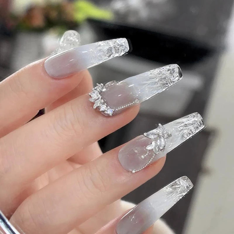 New Butterfly Zircon Rhinestone Nail Accessories Sparkling Bow Tie Chain Luxury French Nail Decoratio Peaceful Pleasures Health and Wellness