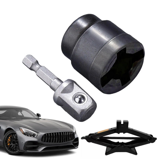 Universal Scissor Car Jack Adapter | Heavy-Duty Drill Socket Car Jack Adapter Peaceful Pleasures Health and Wellness