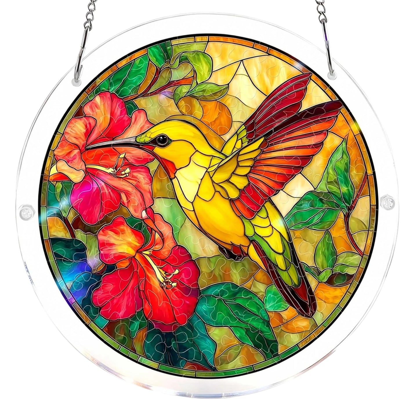 Sun Catcher Puzzle Curtain Decoration Unique Acrylic Sun Catcher Puzzle Kit 7.36 Inch for Doors Garden and Window Hanging Home Peaceful Pleasures Health and Wellness I