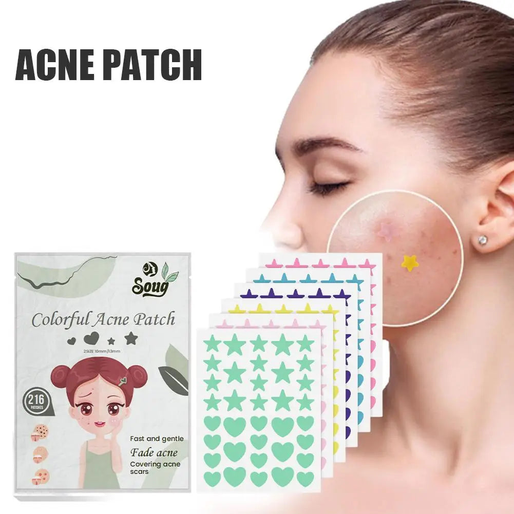 216-Pack Colorful Invisible Pimple Patches – Acne Spot Stickers