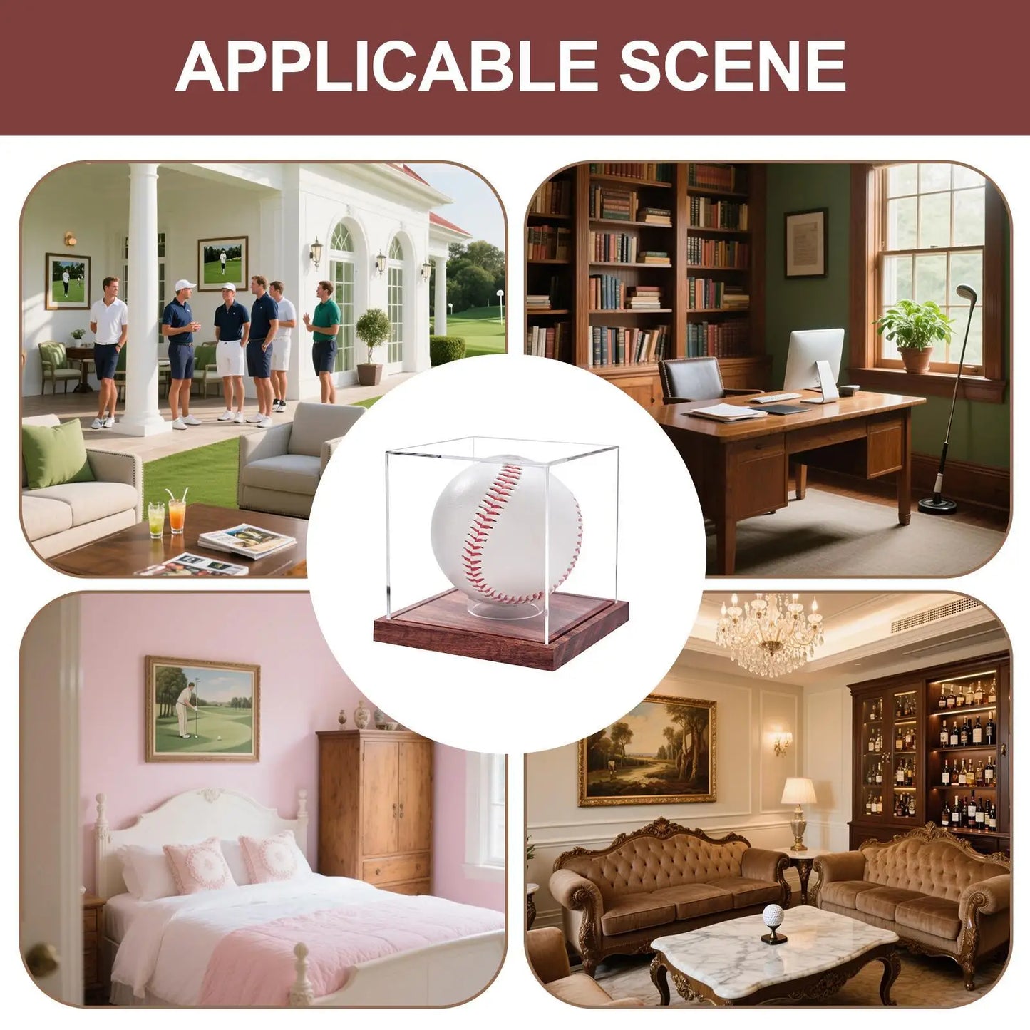Clear Acrylic Baseball Display Case | Dustproof Countertop Box Collectible Display Case Peaceful Pleasures Health and Wellness